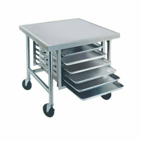 Advance Tabco MT-MS-300 30in x 30in Stainless Steel Mobile Mixer Table with Stainless Steel Base and Tray Slides 109MTMS300